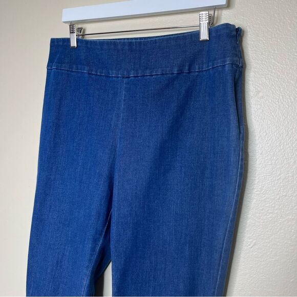 Boston Proper Blue Denim Cropped Jeggings Side Zip Skinny Jeans Women Size 14 - Picture 5 of 13